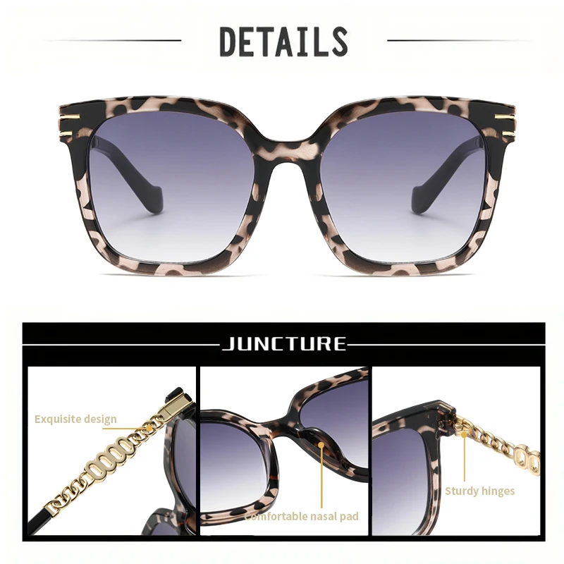 JUNCTURE Cat Eye Sonnenbrille Damen Mode Dress Up Sonnenbrille Großer Rahmen Farbverlauf Dame Party Urlaub Geschenke Sonnenbrille für Frauen – Detail 2