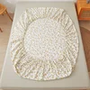 Floral Style Fitted Sheet Breathable Bedsheet постельное белье Soft Mattress Protector Home Bed Linen (Pillowcase Need Order) 6