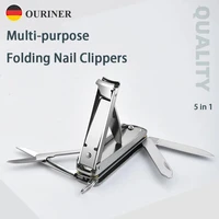 Multi-purpose Kit Manicure Tools Multi-purpose Nail Clippers 5-In-1 Nail Clippers Folding Stainless Steel Nail Clippers Keychain 1