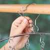 6-20Pegs Stainless Steel Clothes Drying Hanger Windproof Clothing Rack Clips Sock Laundry Airer Hanger Underwear Socks Holder 5