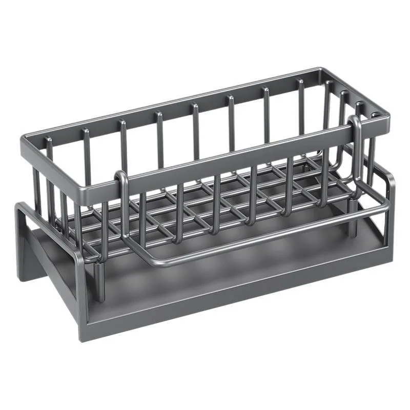 Kitchen Sink Drain Rack Organizer ABS Plastic Self-draining Sink Shelf Soap Holder Dishcloth Towel Rack kitchen storage rack,sink sponge holder,kitchen organizer,sponge rack,detergent sponge rack,kitchen organizer rack Kitchen Accessories