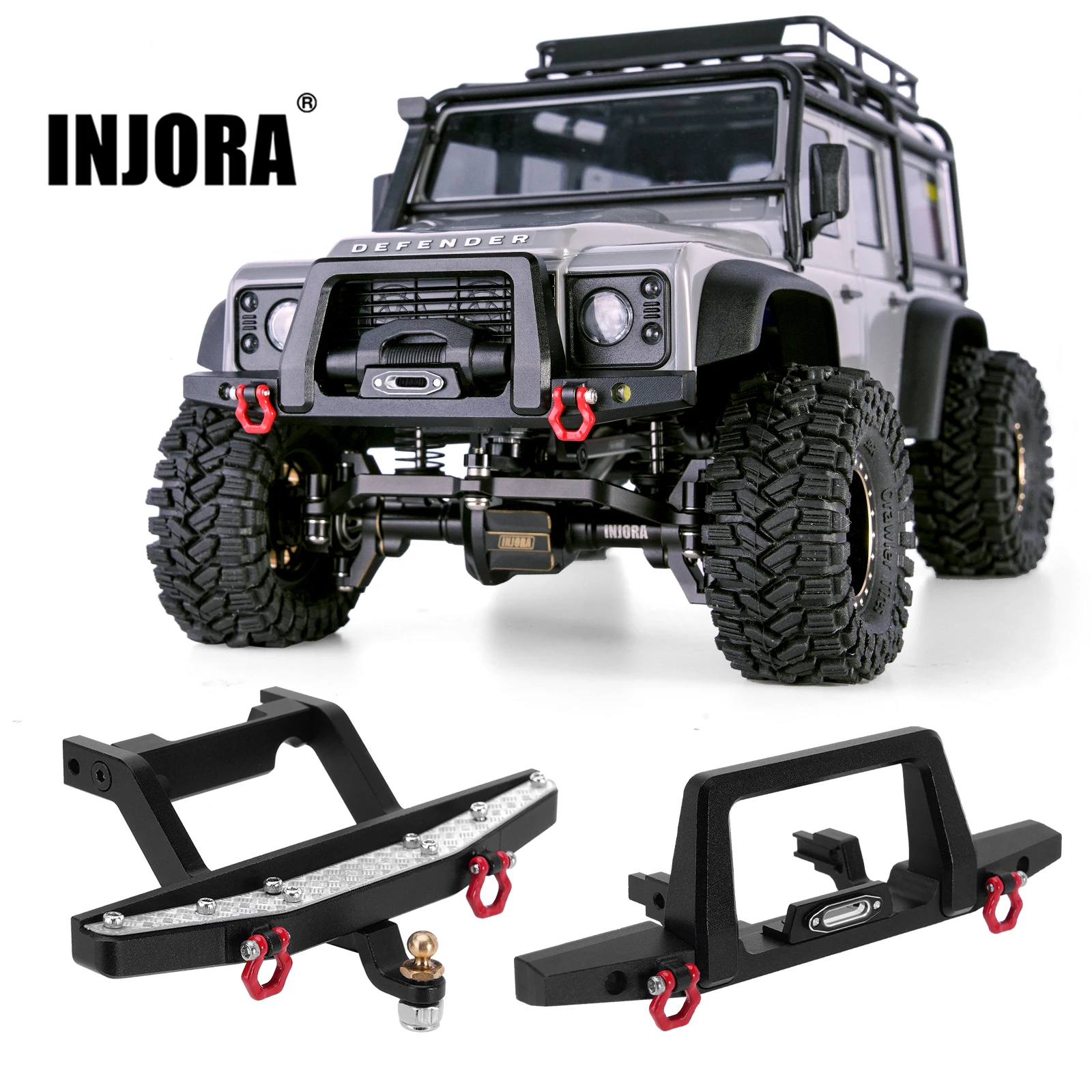 INJORA CNC アルミ フロント リア バンパー 1/18 RC クローラー TRX4M