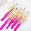 1 Pc Eyelash Tweezers Ice Flower Anti-static 3D Accurate Eyebrow Grafting False Lashes Extension Supplies Makeup Tweezer Tools 1