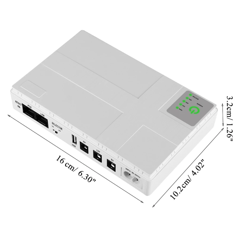 M2EC Universal 10400mAh USB 5V 9V 12V 2A Uninterruptible Power Supply UPS Battery Backup for WiFi Router Webcam Camera