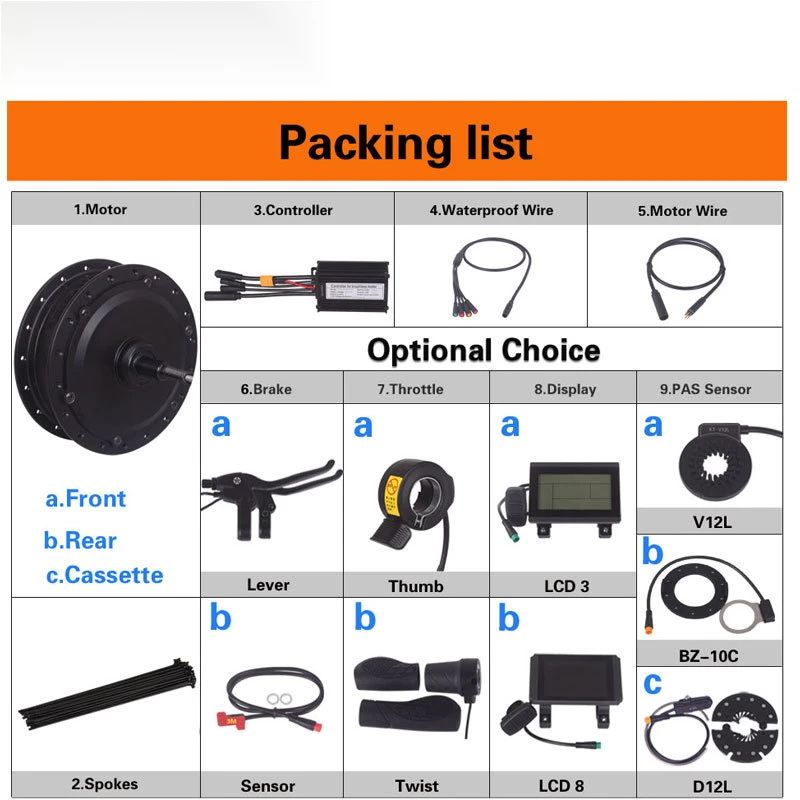Bafang Gear Motor E-Bike Kit Assist Kit 500W Waterproof