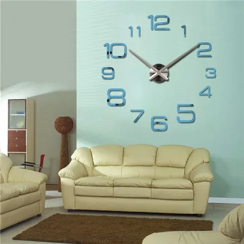 

Creative design Diy watch clock Living Room Quartz Acrylic Mirror effect home decoration Europe Wall sticks still life style