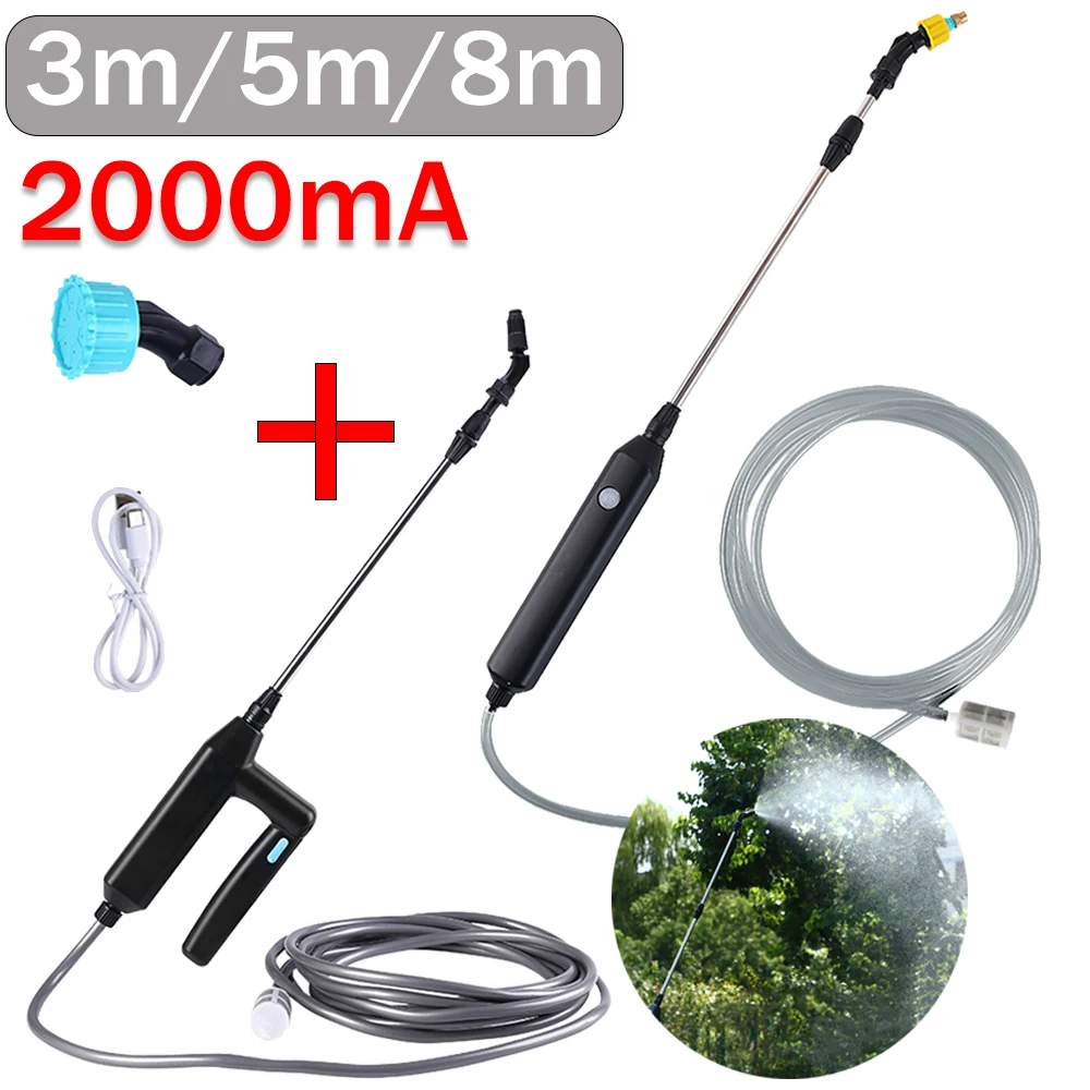 Garden Sprayer USB Rechargeable 3/5/8M Hose Portable Lawn Watering Tools Handle Automobile,gardening sprayer,electric sprayer,water sprayer,garden sprayer