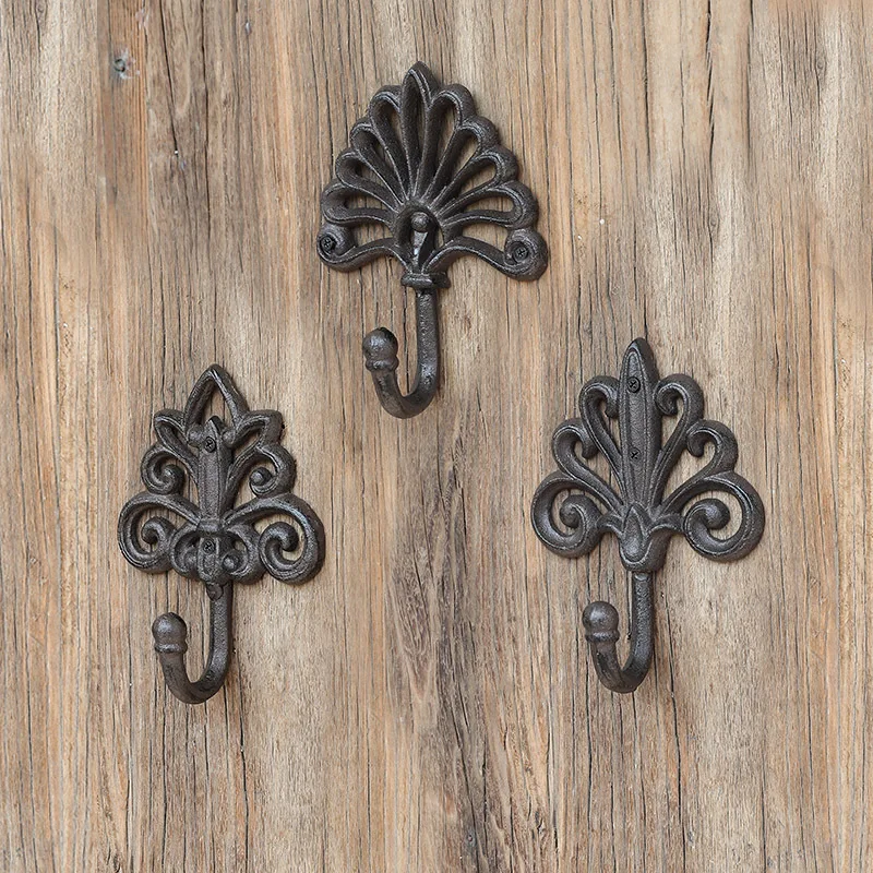 Nordic Simple Retro Iron Art Hook Wall Decoration Coat and Hat Hook Home Living Room Bedroom Decoration