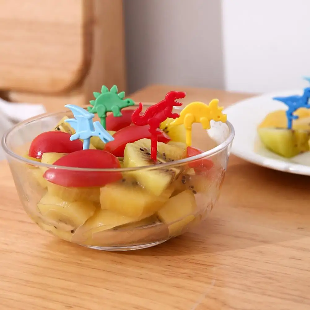 

Adorable Dinosaur-shaped Fork Reusable Dinosaur Fruit Forks for Bento Lunch Decoration 10pcs Food Picks Mini Cartoon Kids Cake