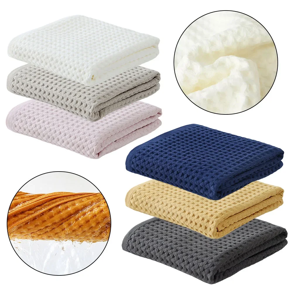 3pcs Cotton Bath Towel Waffle Weave Soft Highly Absorbent Bathroom Washcloth For Adult Children Home Bathroom Supplies