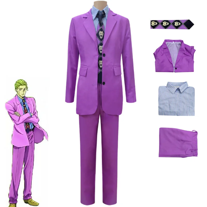 jojo Anime Bizarre Adventure Kira Yoshikage Cosplay Costume Purple