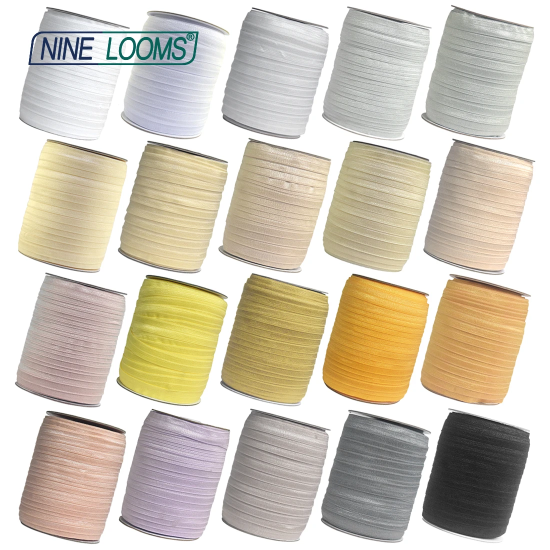 Neun Webstühle glatt glänzend über Gummibänder Feind 5/8 "15mm Spandex Band Band Haar gummi Stirnband DIY Näh besatz 50 Yard von Spule – Detail 2