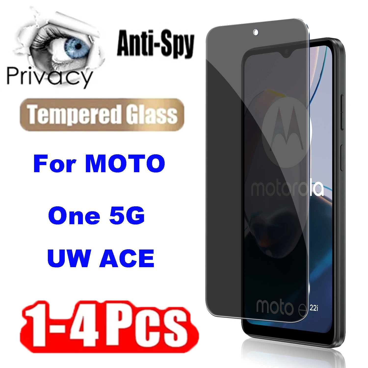 

1-4Pcs Privacy Protective Tempered Glass for Motorola Moto One 5G UW ACE Anti-Spy Screen Protectors Films Glass