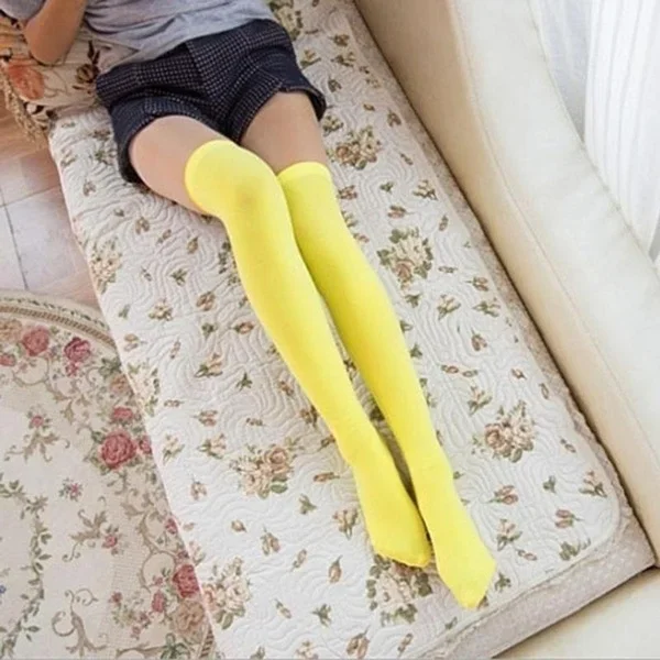 Sexy Schwarz Weiß Soild Farbe Lange Socken Frauen Über Knie Oberschenkel Hoch Über Den Knie Strümpfe Lolita Damen Mädchen Warme Knie Socken – Detail 7
