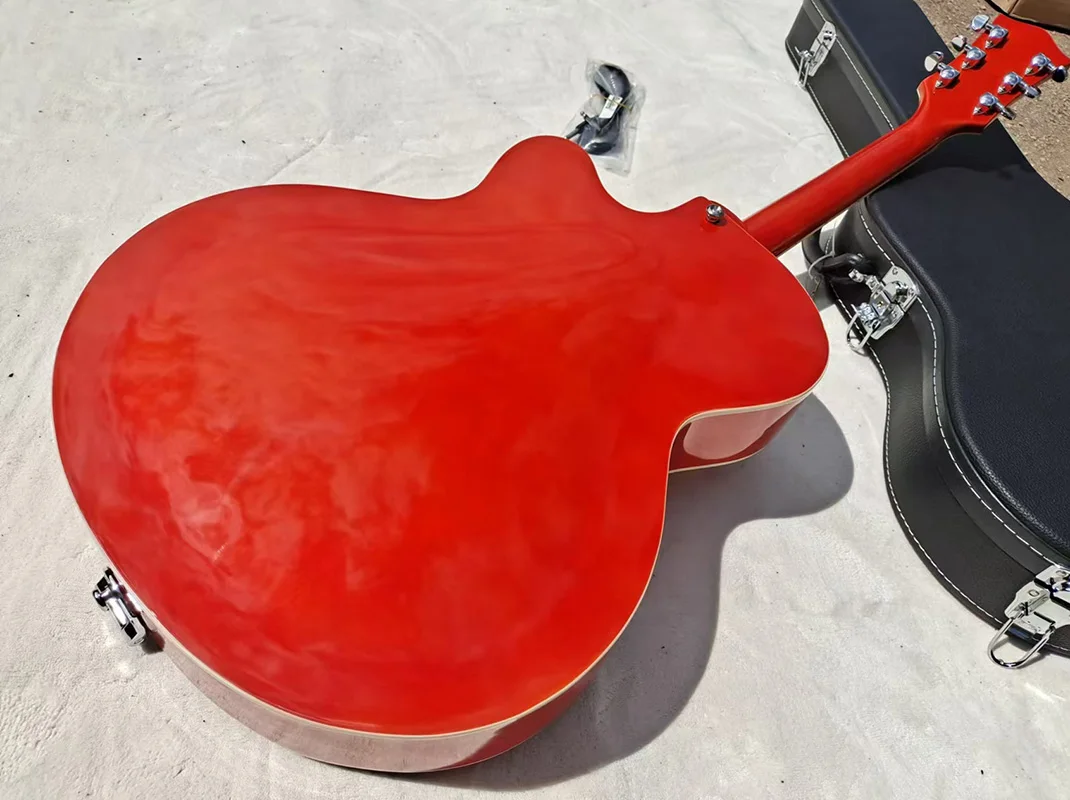 Hollow Electric Guitar with Rosewood Fingerboard Wood Grain Body