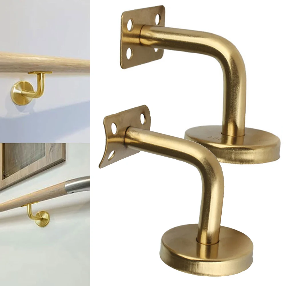 

Gold Handrail Bracket Bannister Support Stair Rail Bracket Balustrade Wall Mounted Support Hardware Handrail Accessories