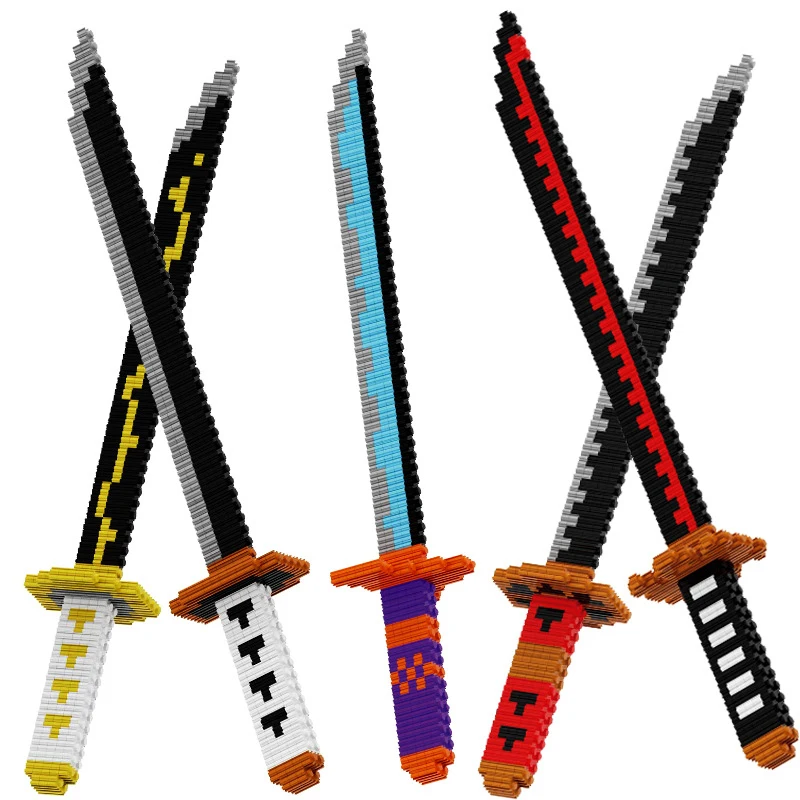 480Pcs Samurai Sword Building Blocks Ninja Blade Katana Japanese Anime Butterfly Nichirin Knife Bricks Toys For Children Adult 6