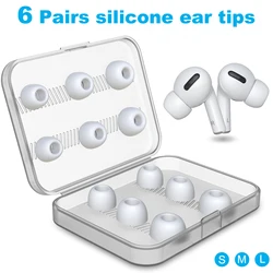 Premium Silicone Earbud Tips with Dust Mesh - 6 Pairs in Assorted Sizes (S/M/L) with Carrying Case (Silicon ear tips)