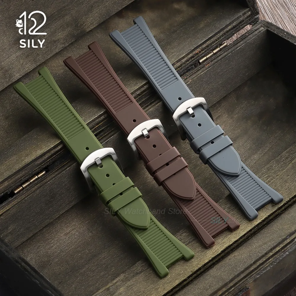 Premium 25mm*13mm Silicone Watch Strap with Pin Buckle Replacement Bracelet