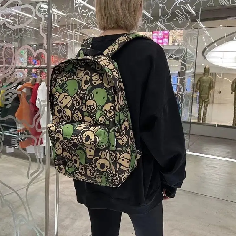 Designer Brand Mochilas hombre  para mujer Green Camouflage Monkey Zoo Casual Backpack for Women Men Hot Selling Free Shipping