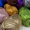 Soft Colorful Metallic Cloth Yarn Golden Silver Polyester Cloth Crochet Woven Yarn DIY Hook Knit Thread Material 100g X5569 4