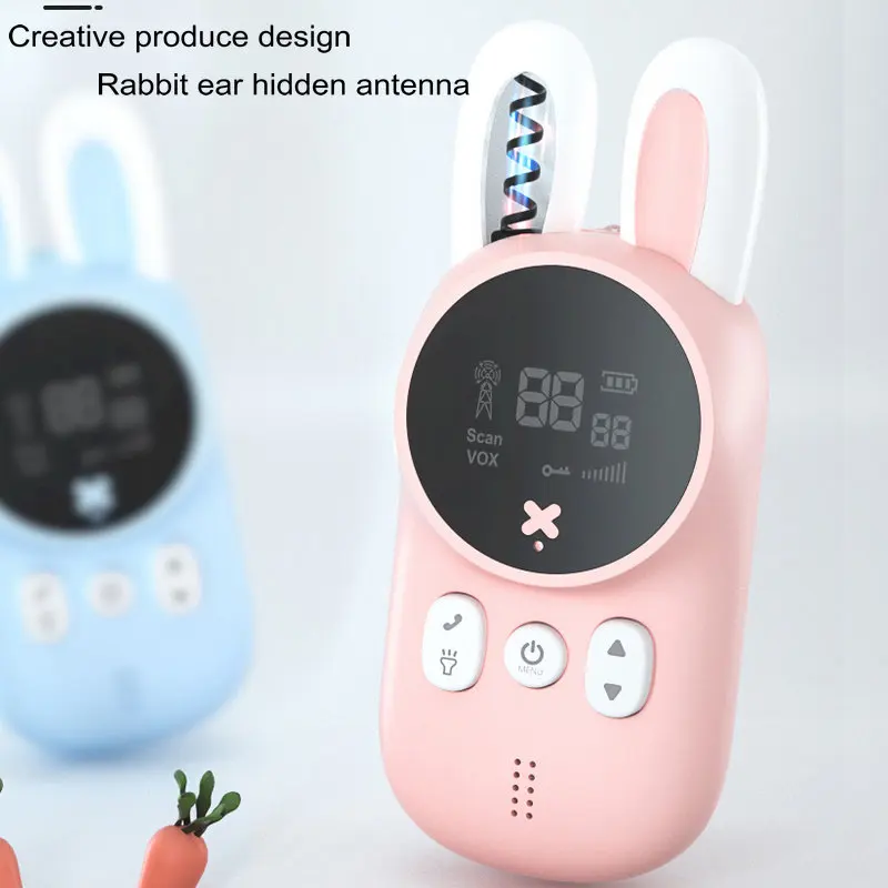 Children's Walkie Talkie Kids Mini Toys Handheld Transceiver 3KM Range UHF Radio Lanyard Interphone Talkie Walkie Birthday Gifts 4