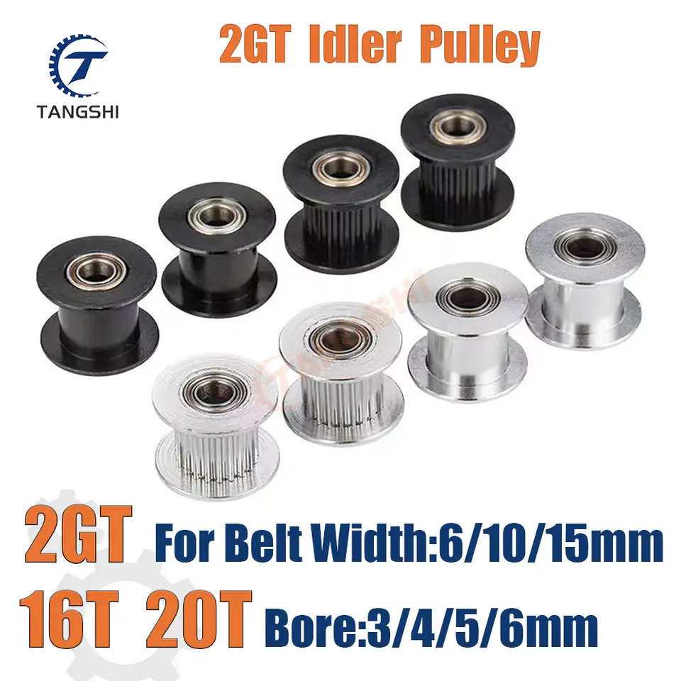 16T 20T 2GT Idler Timing Pulley Bore3/4/5/6mm Width 6/10/15mm GT2 Synchronous Belt 3D Printer CNC Parts Idler Type Pitch 2mm 20T image 1