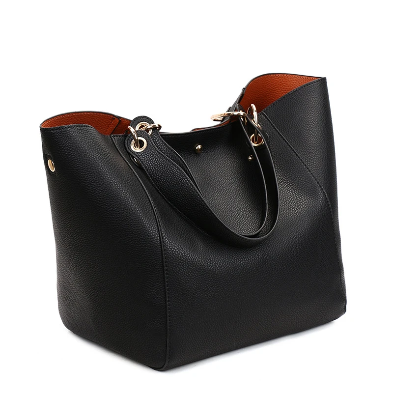 Simple Soft Handbags For Women Fashiong High Quakity Tote Bag Female Lychee Leather Shoulder Bag Shopping Casual Women's Bags