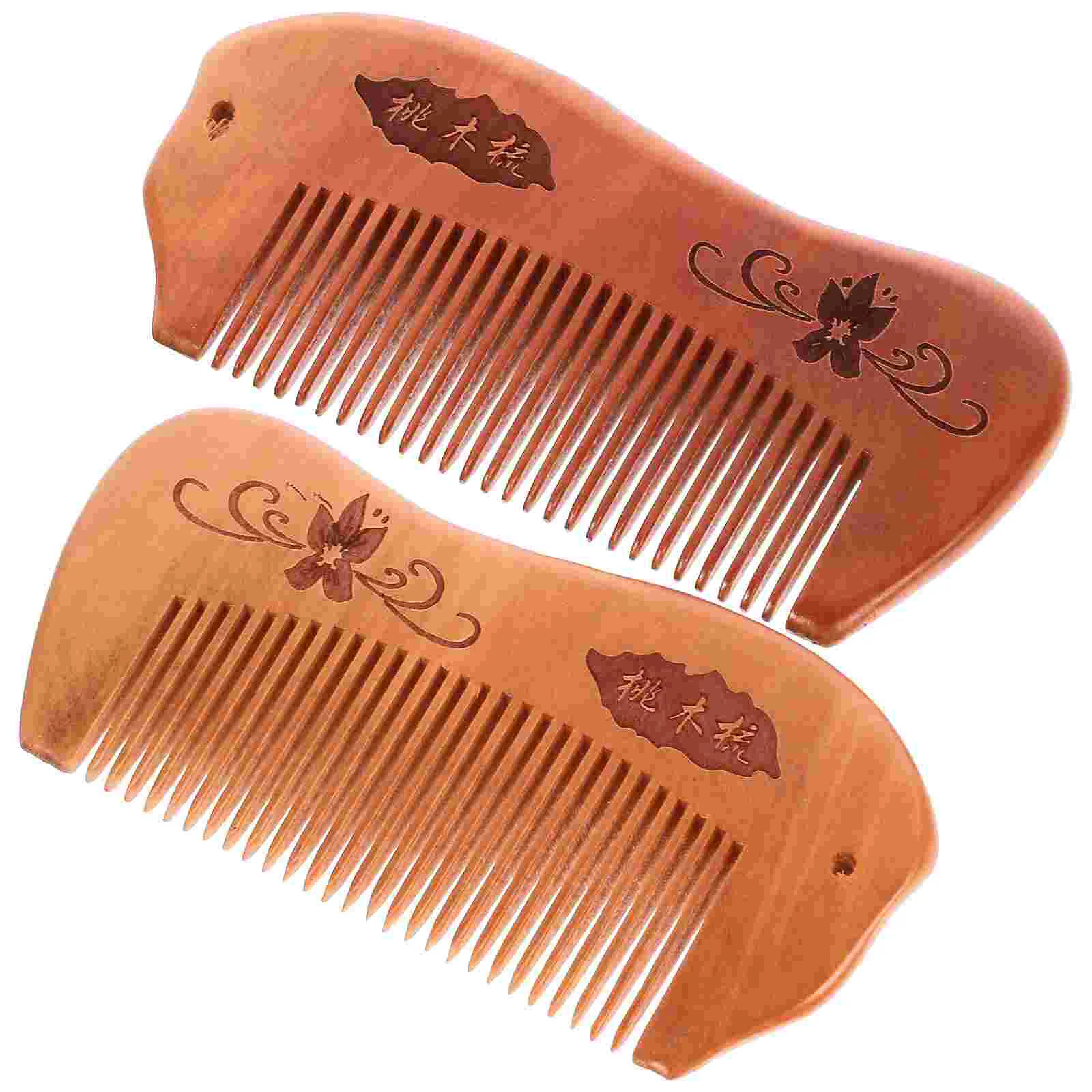 

2pcs Hair Combs Anti-static Comb Wooden Comb Handheld Comb Women Hair Detangling Tools