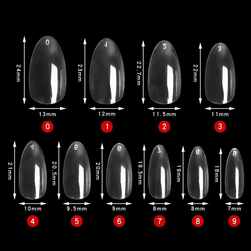600 шт. короткие накладные Типсы из миндаля искусственные ногти с полным покрытием