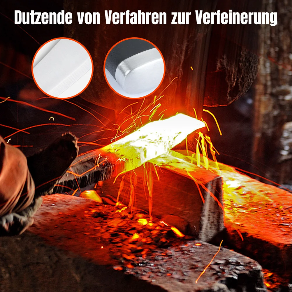 DFITO Professionelles 16-teiliges Küchenmesser-Set aus 3CR13 Edelstahl mit Schwarzem PP-Griff und Holzblock für Restaurant, Zuhause, Geschenkbox – Detail 22