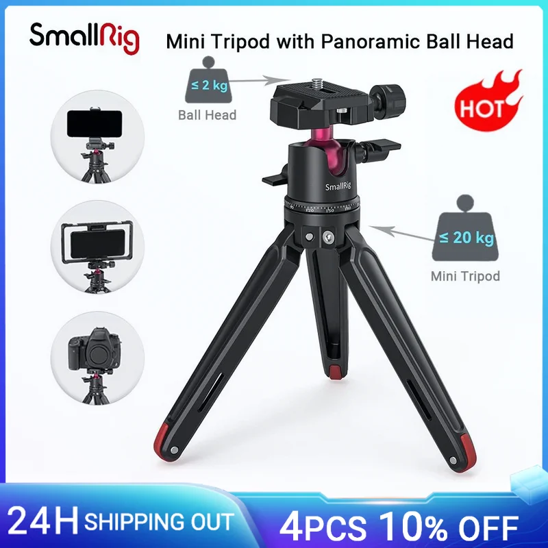 Mini Treppiede Da Tavolo Universale Smallrig Con Testa A Sfera Panoramica Per Fotocamere Compatte Dslrs/Mirrorless/Treppiede Per Smartphone-2664