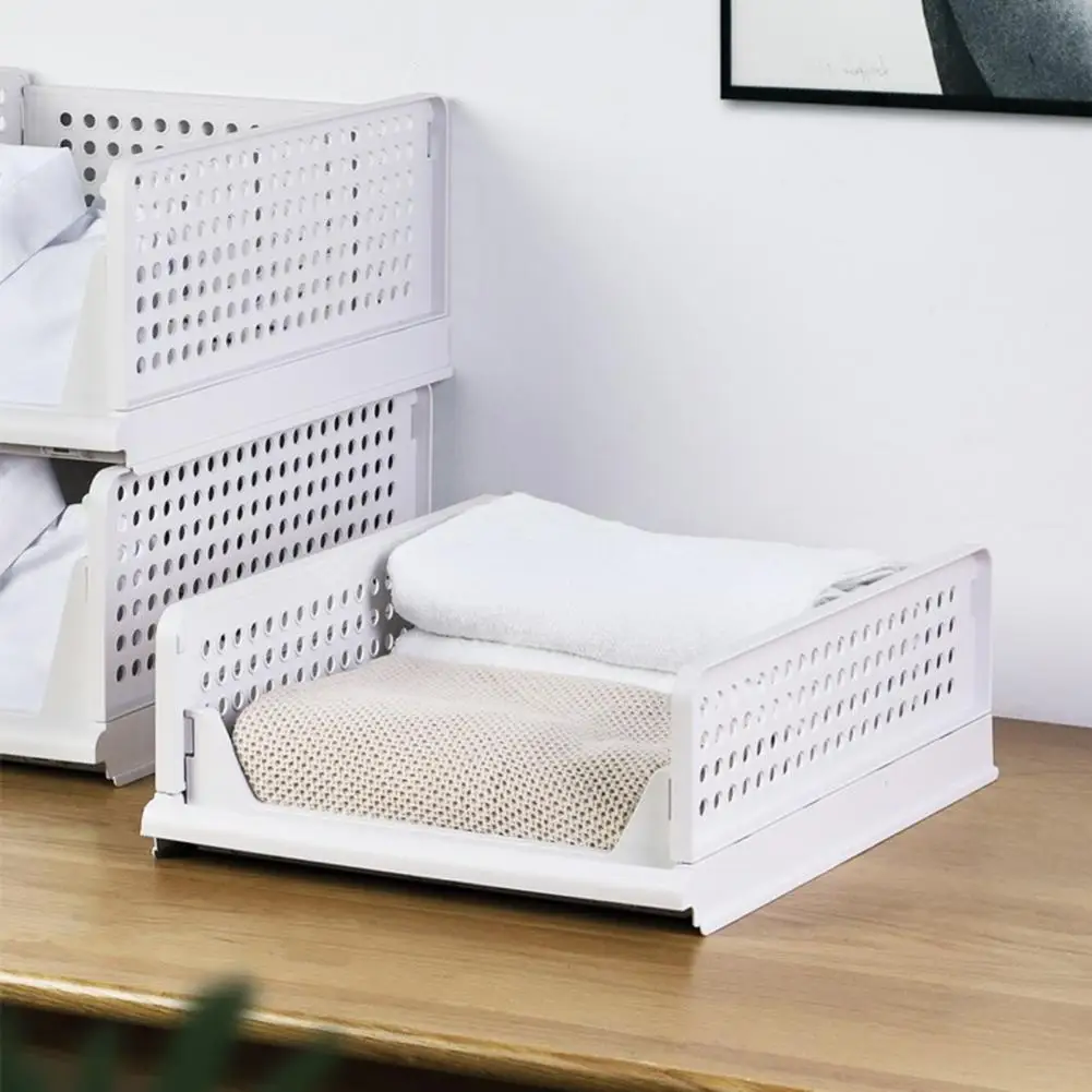 Multipurpose Portable Rounded Edge Clothes Socks Underwear Closet Organizer Shelf Storage Basket for Living Room 3