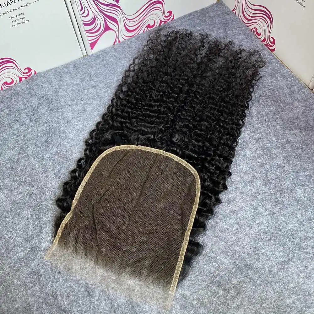 Deep Curly 13x4 13x6 Real Invisible HD Lace Frontal Only Pre plucked Natural Hairline 5x5 6x6 7x7 Invisible HD Lace Closure Only