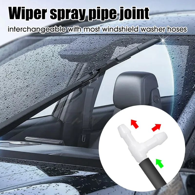 Universal Car Windshield Washer Nozzle and Hose Connector Kit - Wiper Spray Pipe Joint and Windscreen Accessories