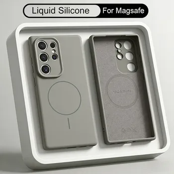Original Liquid Silicone Magnetic Phone Case For Samsung Galaxy S26 S25 S24 Ultra Plus S26Ultra Cases Shockproof Bumper Cover 1