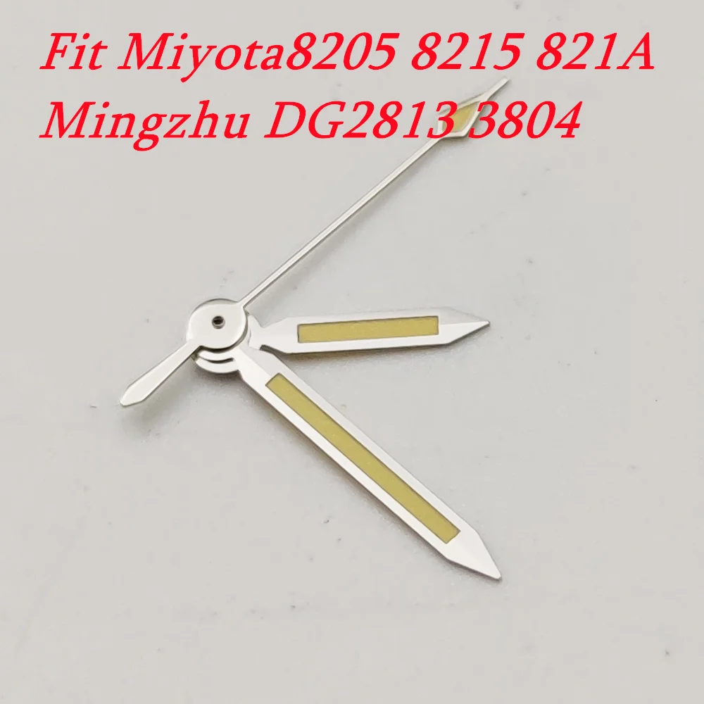 Silver, Gold, Black, and Rose Gold Watch Hands with Green Luminous Finish