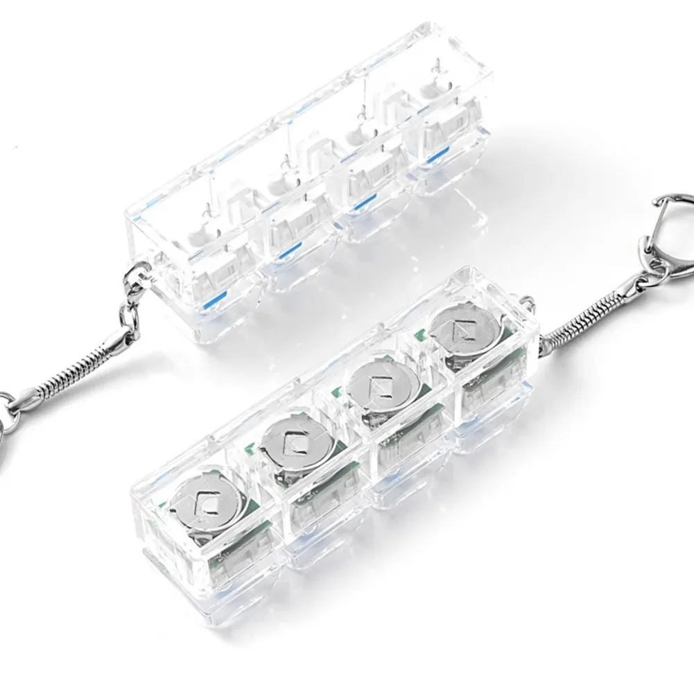 -LED 피젯 버튼 4eys 키보드 테스터; 스트레스 해소를 위한 기계식 키캡 장난감...