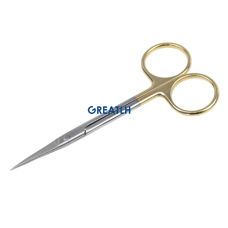 10cm Ophthalmic Scissors Curved Head Straight Head Scissors Eye Surgical Tool Autoclavable Ophthalmic Instrument