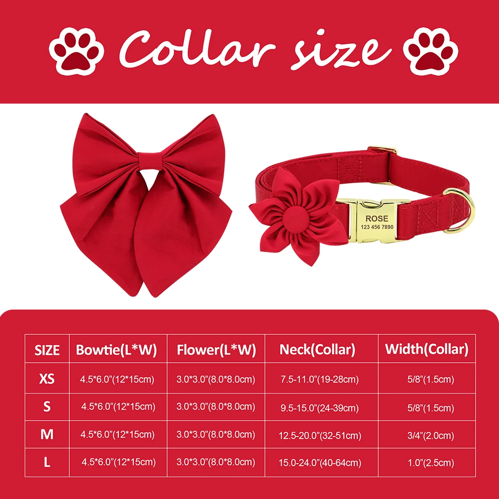 Dog Collar Pet Collar Personalized Silk Dog Collar Adjustable Durable with Bowtie Flower For Small Medium Large Dogs