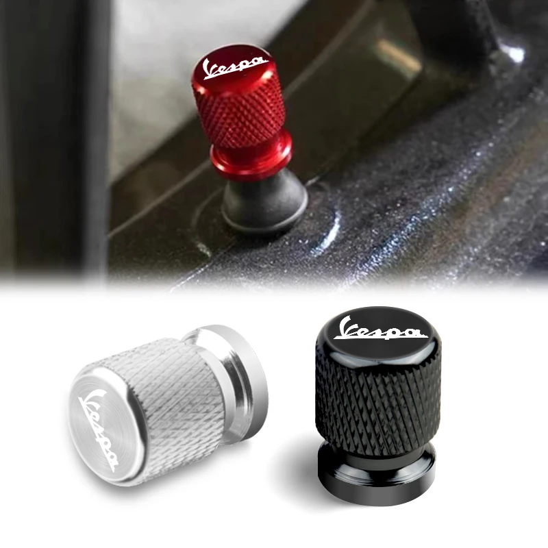 Motorcycle Accessories 2 Pcs For Piaggio Vespa Primavera 150 SPRINT LXV 125 125 200 Metal Tire Valve Air Port Stem Cover Caps