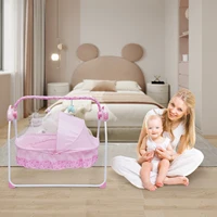 BYMAOCAR 5 Gears Electric Baby Crib Cradle Bluetooth Auto-Swing Rocking Bassinet Sleep Bed Infant Rocker+Net Adjustable Nursery 1