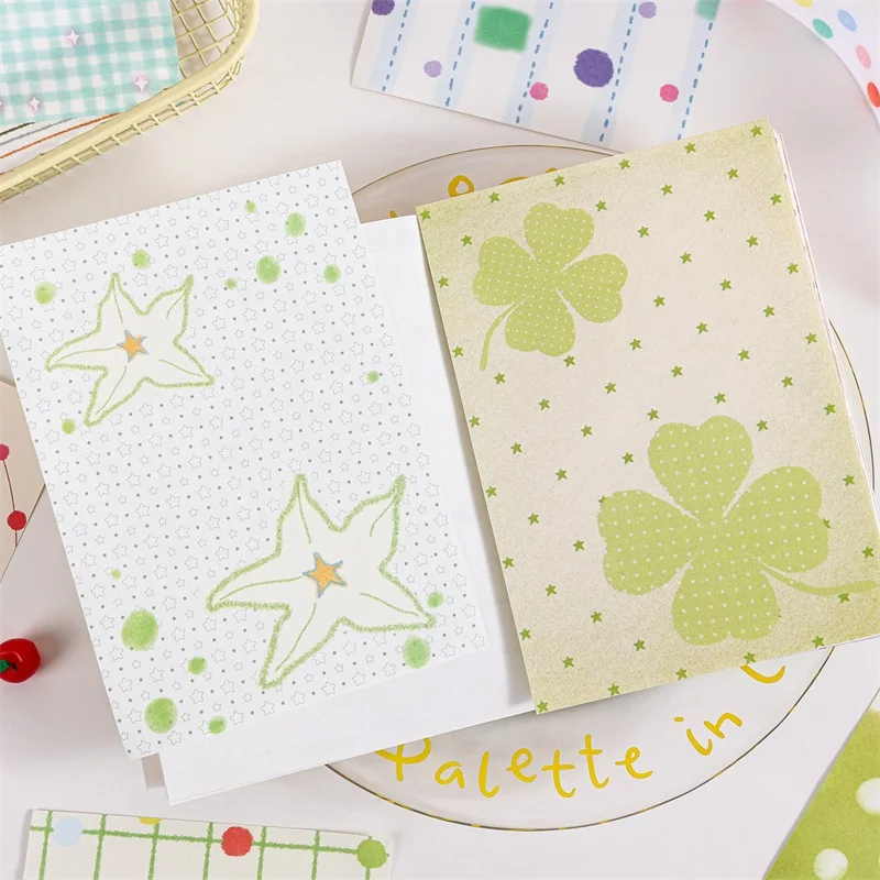 Charming Starry Polka Dot Double-Sided Craft Paper Set (100 Sheets)