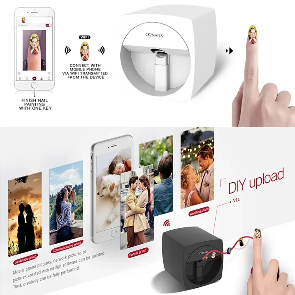 O2nails V11 Professional Mobile Nail Printer WIFI Controlled