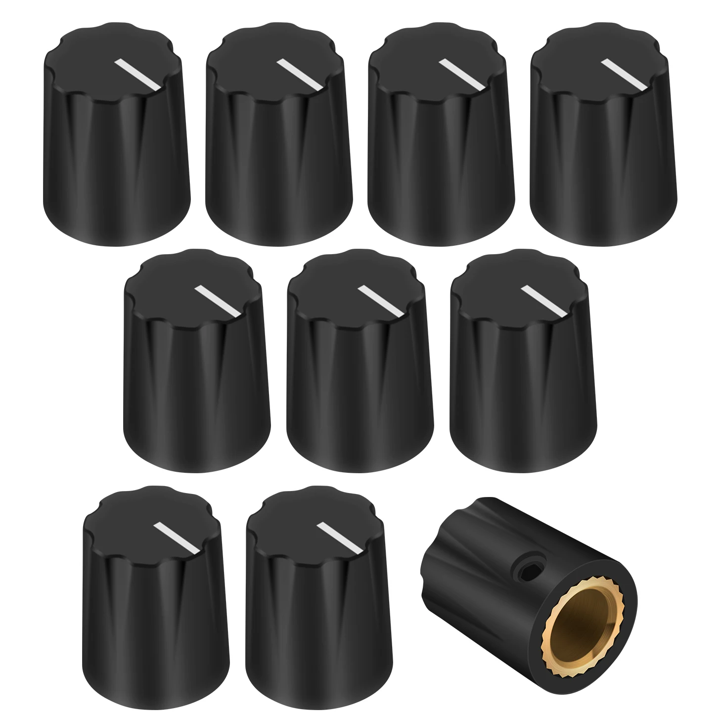 DaierTek 10pcs Black Davies 1900h Clone Guitar Effect Pedal knob 1/4