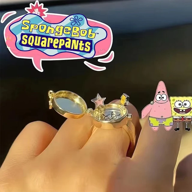 Spongebob Squarepants Bff Ring | Spongebob Rings Best Friends - Cartoon  Silver-plated - Aliexpress
