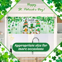 3 Pack Valentine's Day Gnomes Windows Valances St. Patrick's Day Easter Window Toppers Valances for Kitchen Bedroom Living Room 2