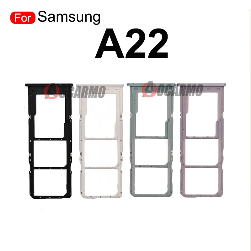 Aocarmo-블랙 화이트 그린 퍼플 Sim 카드 트레이 리더 MicroSD 홀더, 삼성 갤럭시 A22 5G