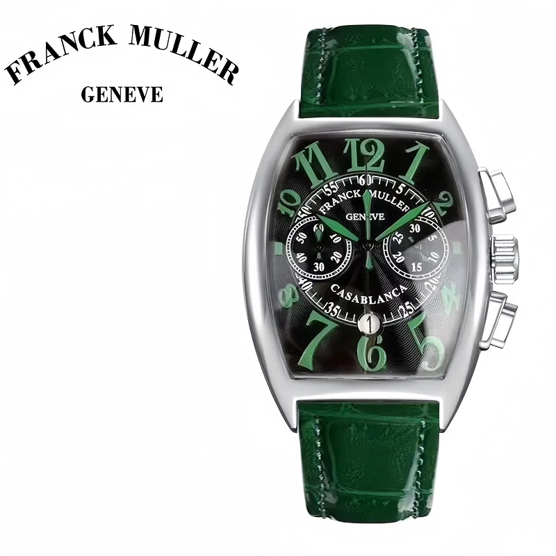 

FRANCK MULLER Men Watch Japanese Multifunctional Quartz Movement Calfskin Strap with Sapphire Glass Unique Luxury Watch for Men