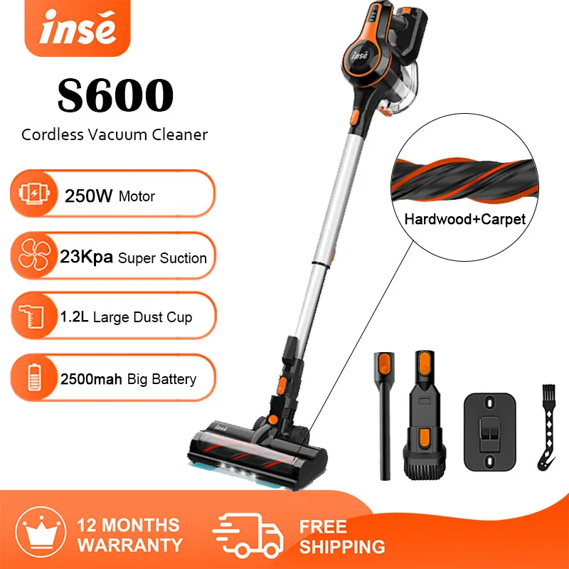 INSE S600 Cordless Wireless Handheld Vacuum,23Kpa Suction Power,1.2L